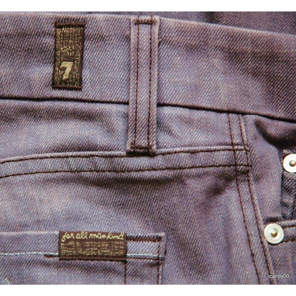 7 for All Mankind A-POCKET Flare Leg Jeans Denim Trousers Pants 29 Pur New - Picture 4 of 7